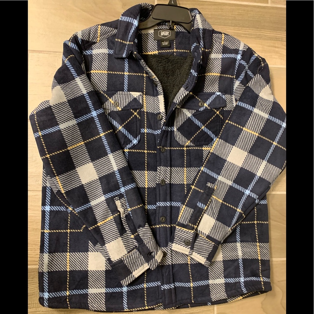 Sherpa Lined Plaid Flannel Jacket, NWT